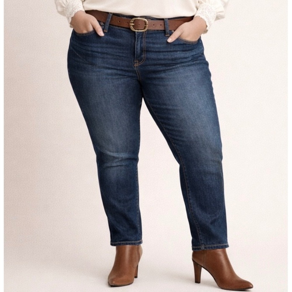 Torrid Boyfriend‎ Straight Vintage Stretch Plus Size Dark Wash Denim Jeans- 18